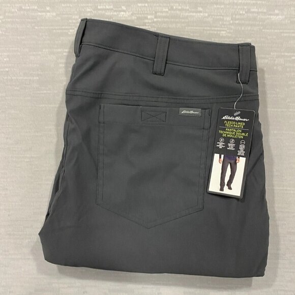 Eddie Bauer Fleece Lined Tech Pants Mens 40 x 30 Gray Water Repellent Insulated - Picture 5 of 14